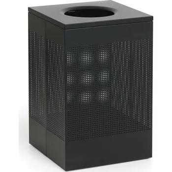 Venkovní odpadkový koš Kovový odpadkový koš, 155 l, černý