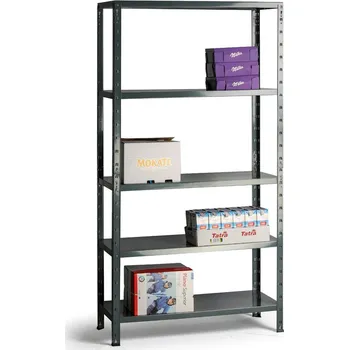 Dílenský regál Kovový policový regál, 80 kg, 1792 x 900 x 400 mm, 5 polic, šedý