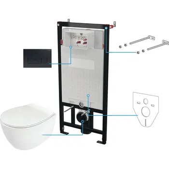 WC sada Deante Silia wc souprava s mísou, sedátkem a tlačítkem CDLN6ZPW