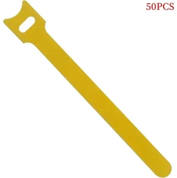 Stahovací páska Barevná nylonová stahovací poutka, opakovaně použitelné - 50KS Žlutá