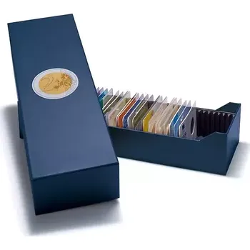 Obal pro sběratelský předmět Leuchtturm Archivní box Logik na 40 mincí 2 € v mincovních kartách