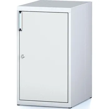 Alfa 3 Dílenská skříňka na nářadí MECHANIC, s dvířky, 2 police, 480 x 600 x 840 mm, šedé dveře