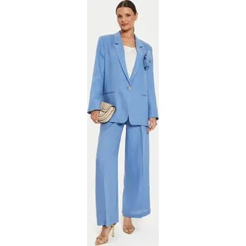 Dámské kalhoty ViCOLO Kalhoty z materiálu TB0793 Modrá Regular Fit XS