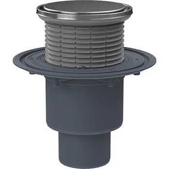 Odvodňovací žlab HL podlahová vpust DN50/75/110, svislý odtok, z.u. Primus blue (suchý sifon), kruh d 133 mm/d 112 mm, nerez (HL310PrblueR)