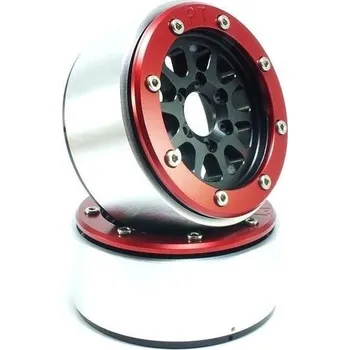 RC náhradní díl Absima Kovové Beadlock CNC disky Absima Metsafil 1.9 Gear Black/Red, 2ks