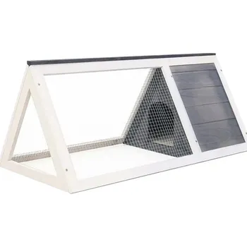 králíkárna Venkovní klec pro králíky s výběhem bílá/šedá 50 x 98 x 41 cm