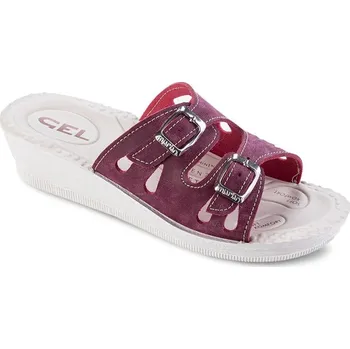 Dámské pantofle Dámské anatomické pantofle na klínku vínové vel. 41