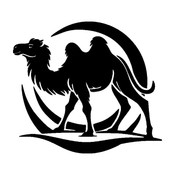 Samolepící dekorace SAMOLEPKA Velbloud 005 levá v poušti (01 - černá) NA AUTO, NÁLEPKA, FÓLIE, POLEP, TUNING, VLASTNÍ TEXT, TISK, AUTOSAMOLEPKY.cz, POLEPY, OBRÁZEK, LOGO, SAMOLEPKY