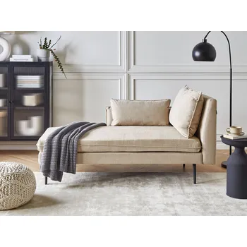 Pohovka Pravostranná lenoška béžová v minimalistickém stylu obývací pokoj malá pohovka sedačka Beliani