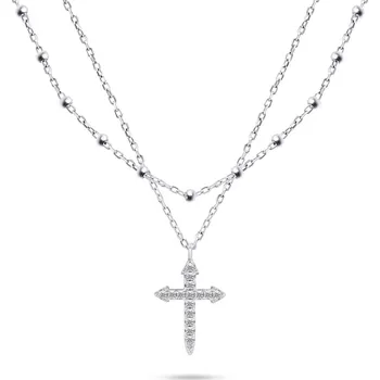 Náhrdelník Brilio Silver Stylový dvojitý stříbrný náhrdelník NCL93W + 2 měsíce na vrácení zboží