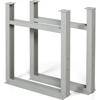 Dílenský stůl Samostatná kovová noha pro dílenské stoly GD, pevná, výška 810 mm, šedá, balení 2 ks