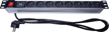 Přepěťová ochrana PremiumCord PDU 19" 1U, 8x230V, 2m kabel, vypínač, přepěťová ochrana