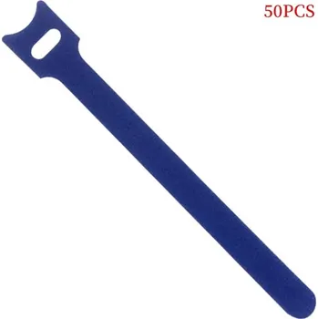 Stahovací páska Barevná nylonová stahovací poutka, opakovaně použitelné - 50KS Modrá