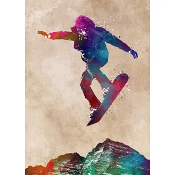 Plakát Plakát, Obraz - Snowboard Sport Art, Justyna Jaszke