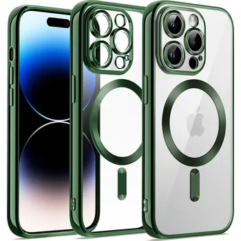 Pouzdro na mobilní telefon Silikonový průhledný kryt Magsafe s ochranou fotoaparátu pro iPhone 13 Barva: Zelená