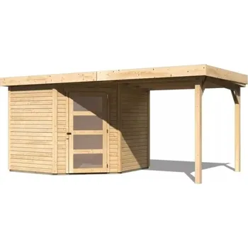 Zahradní domek LANIT PLAST, s.r.o. dřevěný domek KARIBU SCHWANDORF 5 + přístavek 240 cm (77746) natur LG3906