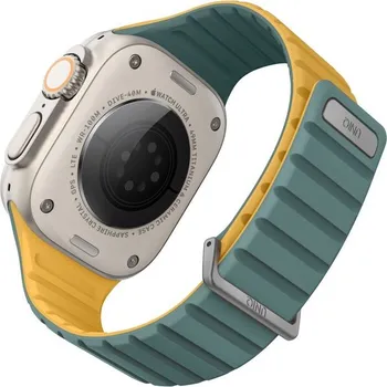 UNIQ Revix Evo oboustranný řemínek Apple Watch 49/46/45/44/42mm (zelený/žlutý)