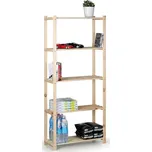 Dřevěný laťkový regál, 1700 x 750 x 300 mm, 5 polic