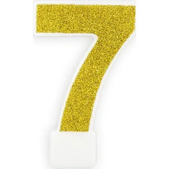 Svíčka Sedm zlatá dortová svíčka SCU3-7-019B - Partydeco