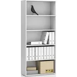 PLAN Vysoký kancelářský regál SEGMENT, 4 police, 840 x 350 x 1880, bílá