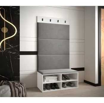 Předsíňová stěna Předsíňová stěna Miro 2 - bílá Barva: Tmavě šedá - Manila 16