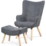 Křeslo s podnožkou TORSTEN šedá moderní/retro/skandinávský s nožičkami
