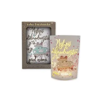 Lucerna Nekupto Svítící svatební dekorace lucerna Nejlepší dobrodružství je před námi