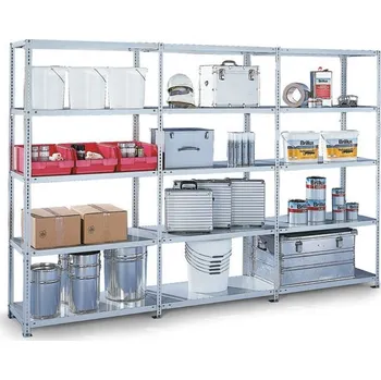 Dílenský regál META Policový regál FIX, 330 kg, 3000 x 1000 x 600 mm, přístavný regál