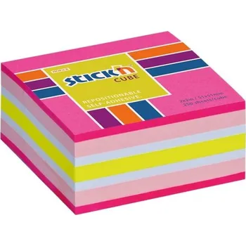 Samolepící bloček Bloček Hopax, 51 x 51 mm, neonově růžový