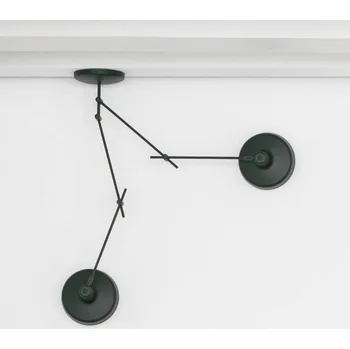 GRUPA Arigato stropní svítidlo 2 světla 110 cm černé - Stříška - Ø 20 cm, výška 4 cm; délka horního ramene 7 cm; délka středního ramene 55 cm; délka spodního ramene 55 cm černá 2 x 70 W - Doprava zdarma