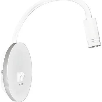 Nástěnné svítidlo LED Flexibilní nástěnná lampička s USB BASE 1xLED/8W+1xLED/2W/230V bílá/stříbrná