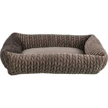 Pro kočku Obdélníkový Pelech LIVIA 80 x 60 cm, sametový, hnědá