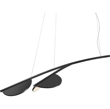 FLOS Almendra Organická závěsná lampa 2fl krátká černá - Délka kabelu 260 cm antracit LED celkem 30 W - Doprava zdarma