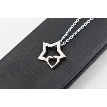 Náhrdelník Stříbrný náhrdelník Hvězda srdce 1592