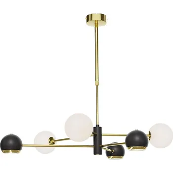 Jupiter 1965-Lustr na tyči MOKA 3xGU10/10W/230V + 3xG9/10W/230V zlatá/černá/bílá