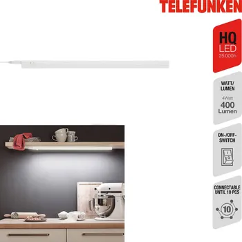 Lampička Telefunken LED osvětlení pod skříňku Hephaistos, bílé, délka 57 cm - Délka - přívodní kabel 150 cm, propojovací kabel 15 cm bílá LED 8 W celkem - Doprava zdarma