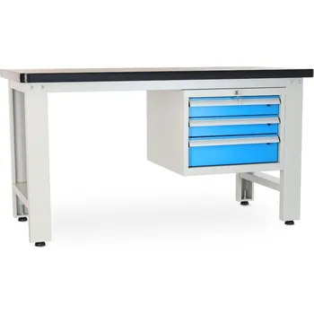 Dílenský stůl Dílenský stůl Solid MDF-03, 150 cm, závěsný box, černá