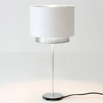 Lampička Holländer Stolní lampa Mattia, Perla hedvábí bílá/stříbrná bílá, stříbrná 1 x 40 W - Doprava zdarma