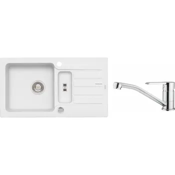 Granitový dřez Set Alveus Niagara 70 White 11 + Ruta Chrom