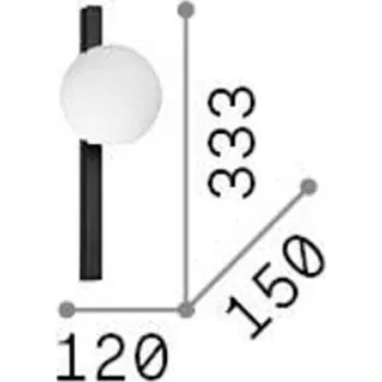 Lampička Ideallux Ideal Lux nástěnné svítidlo Binomio černé, 1 světlo, kov, sklo - Ø stínidla 12 cm černá, opálová 1 x 3,4 W LED - Doprava zdarma
