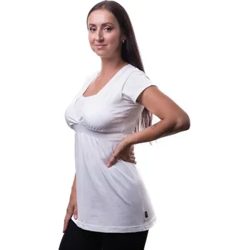 Těhotenská a kojicí tunika Anička, krátký rukáv, smetanová L/XL