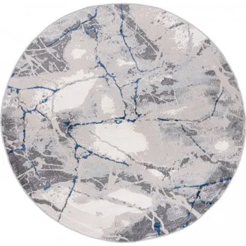 Koberec Koberec PORTLAND R216B světle šedý / tmavě modrý kruh