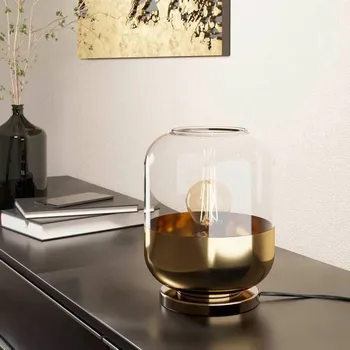 Lampička EGLO Maryvilla stolní lampa, zlatá/čirá - kabel 150 cm zlatá, čirá 1 x 40 W - Doprava zdarma