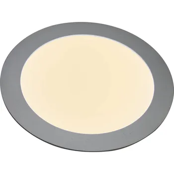 Lampička Heitronic LED panel 27636, plochý, kulatý, 12 W - trafo - délka 12,8 cm, šířka 4,5 cm, výška 2,8 cm stříbrný, bílý opálový LED celkem 12 W - Doprava zdarma
