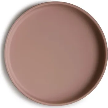 dětská jídelní sada MUSHIE Classic silikonový talíř s přísavkou Cloudy Mauve