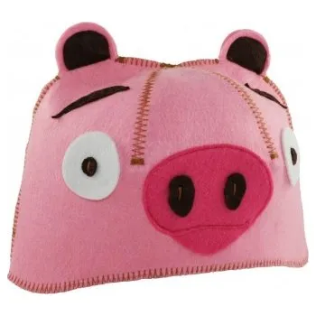 EVEI Čepice do sauny růžové prase, umělá vlna,růžová