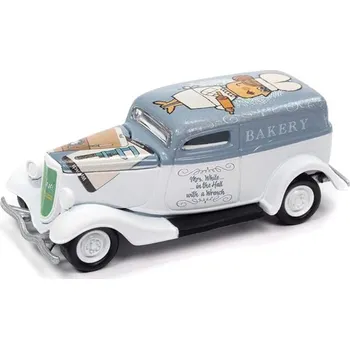 autíčko Ford Delivery "Clue" s pokerovým žetonem Mrs. White 1:64 - Johnny Lightning Ford Mustang Clue Mrs. White 1993- sběratelský model autá 1/64
