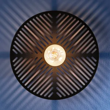 Lampička MARKET SET Nástěnné světlo Waterlily černá - Ø nástěnný držák 10 cm 1 x 60 W - Doprava zdarma