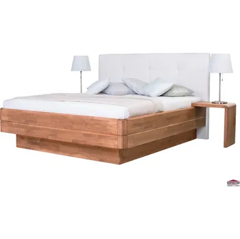 Postel Domestav FANTAZIE GRANDE manželská postel čelo čalouněné 180 cm buk cink mořený
