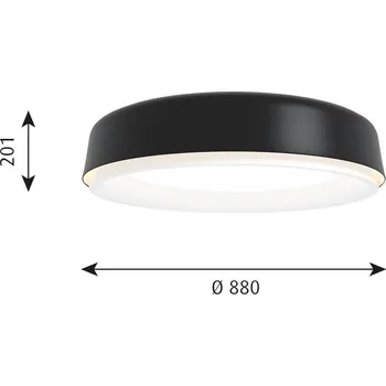 Louis Poulsen LP Grand stropní, Ø 88 cm černá černá, bílá matná LED celkem 106 W - Doprava zdarma